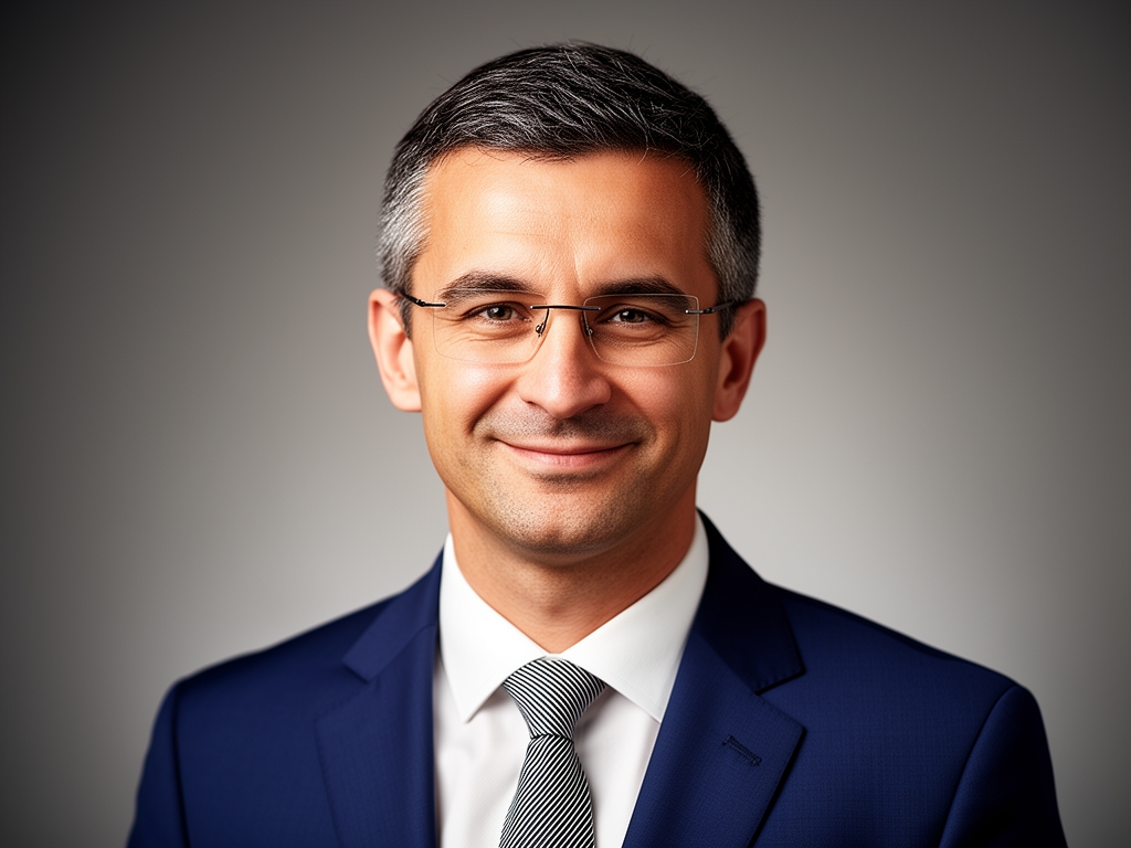 Портрет Дмитрия Волкова, директора по технологиям из Хьюстона, мужчина 42 лет в очках